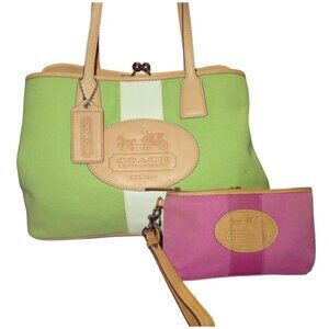 Coach 2008 Kisslock Framed Hampton Archive 10th Anniversary Bag & wristlet